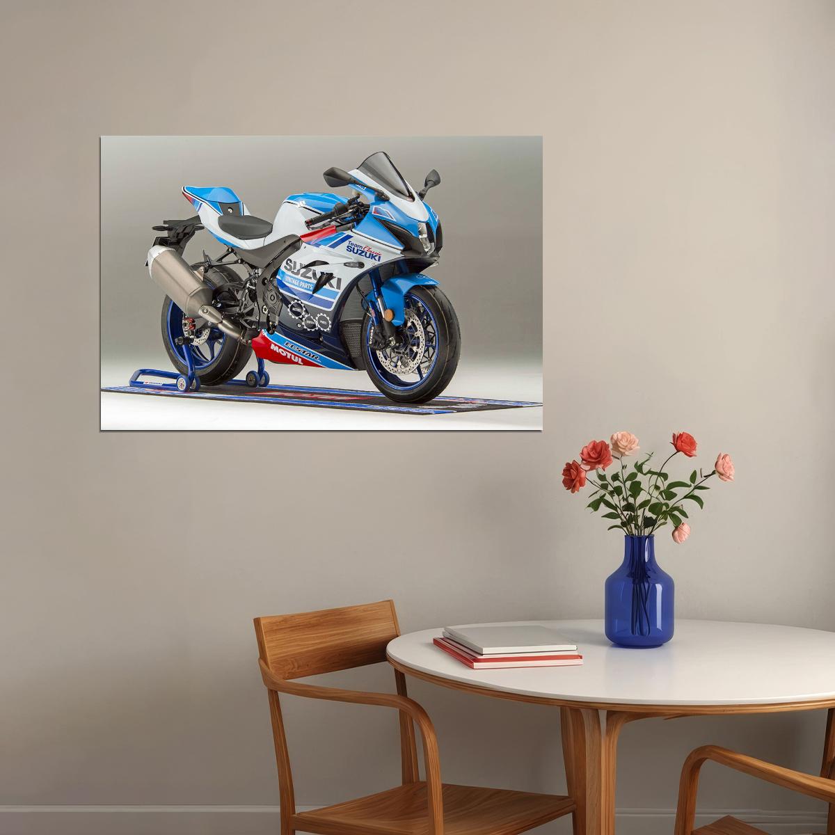 Team Classic Suzuki Gsx R1000r Sports Motorcycle Poster Wall Art Print Home Wall Decor - xonomax