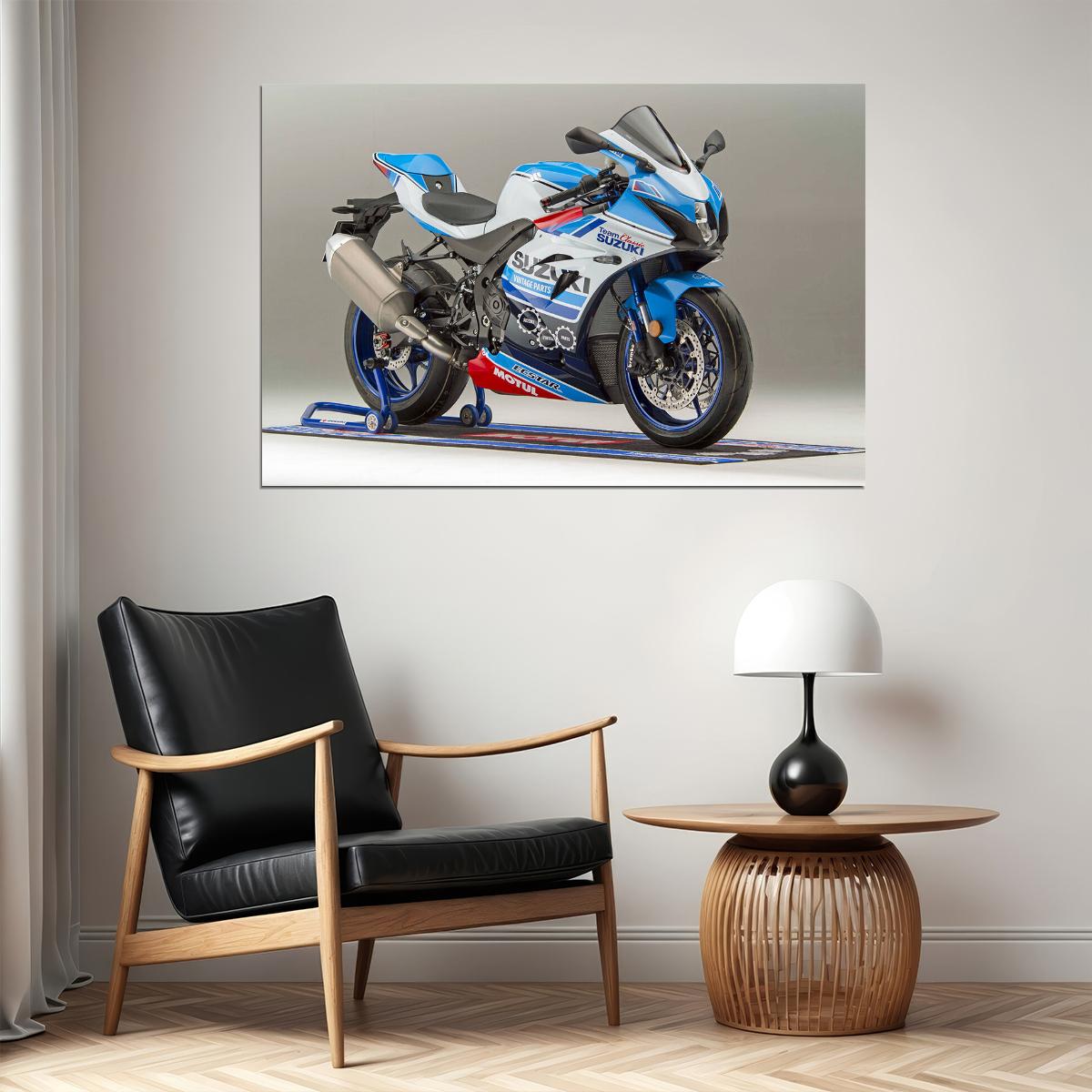Team Classic Suzuki Gsx R1000r Sports Motorcycle Poster Wall Art Print Home Wall Decor - xonomax
