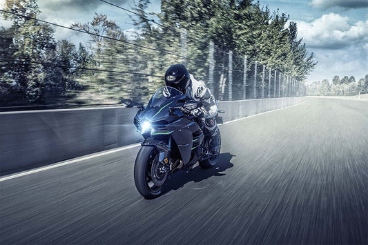 Kawasaki Ninja H2 Exhaust Motorcycle Poster Wall Art Print Home Wall Decor - xonomax