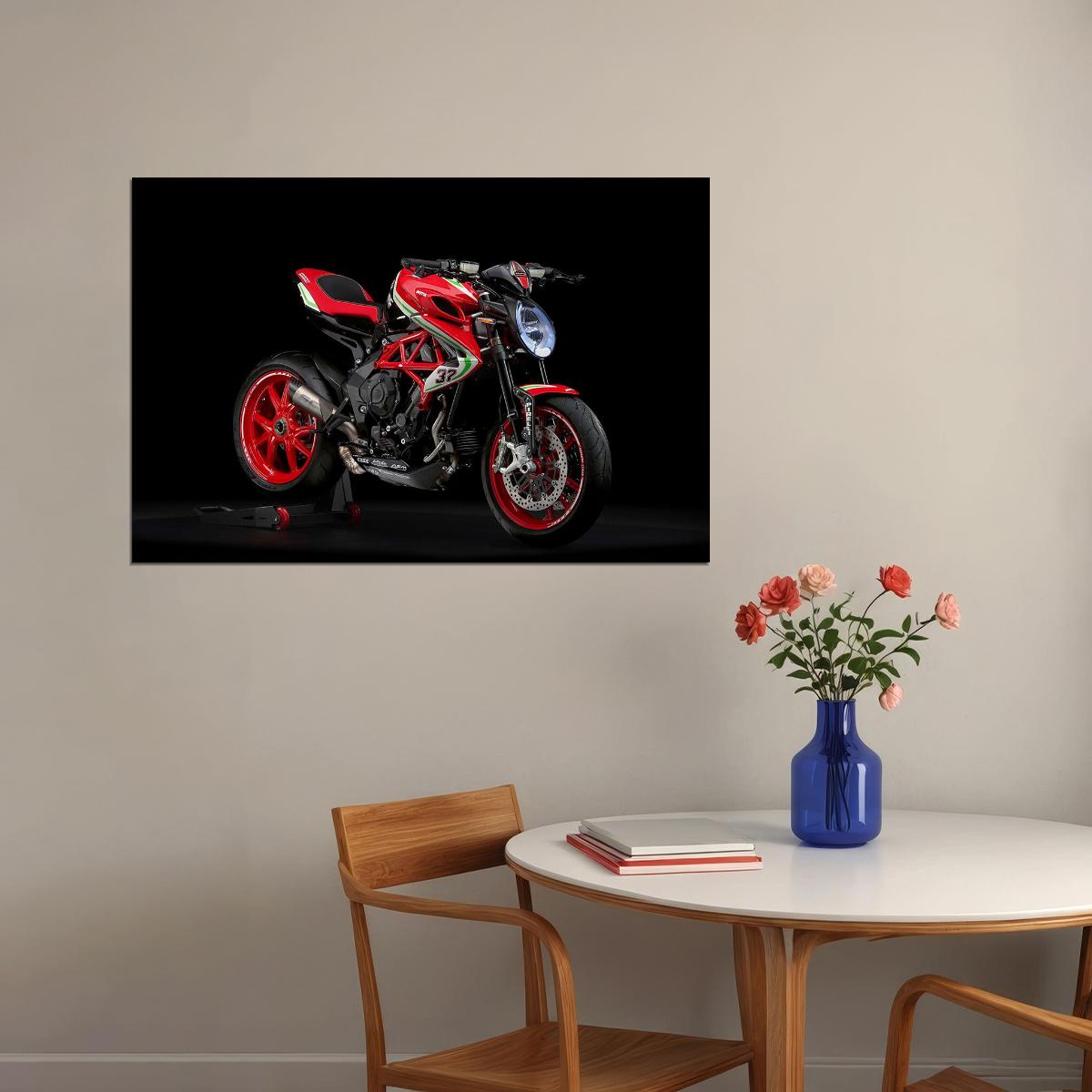Mv Agusta Dragster 800 Rx Racing Motorcycle Poster Wall Art Print Home Wall Decor - xonomax