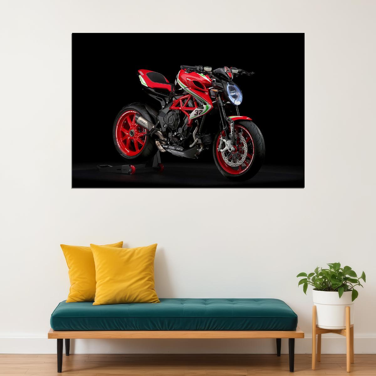 Mv Agusta Dragster 800 Rx Racing Motorcycle Poster Wall Art Print Home Wall Decor - xonomax