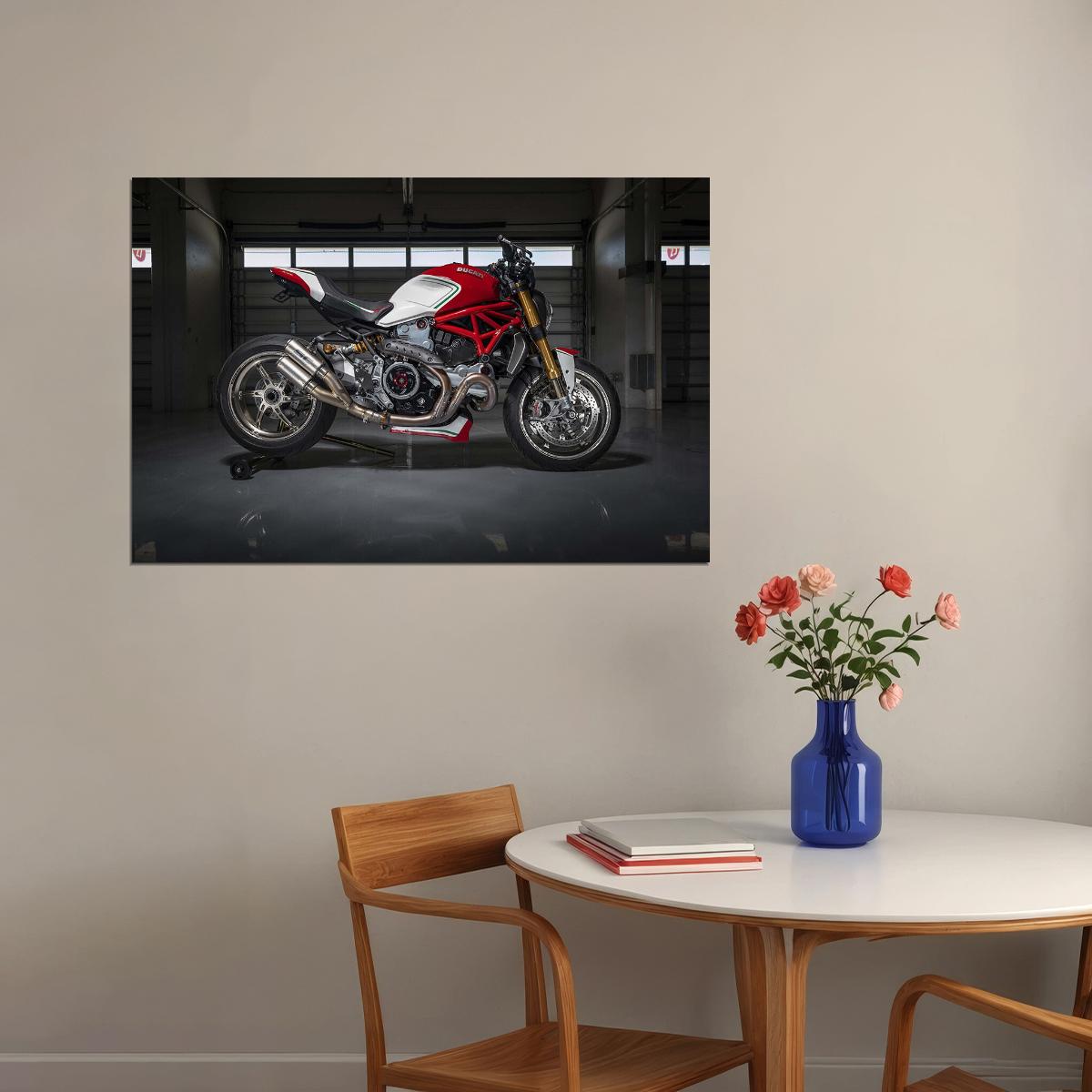 Ducati Monster 1200 Tricolore By Motovation Poster Wall Art Print Home Wall Decor - xonomax