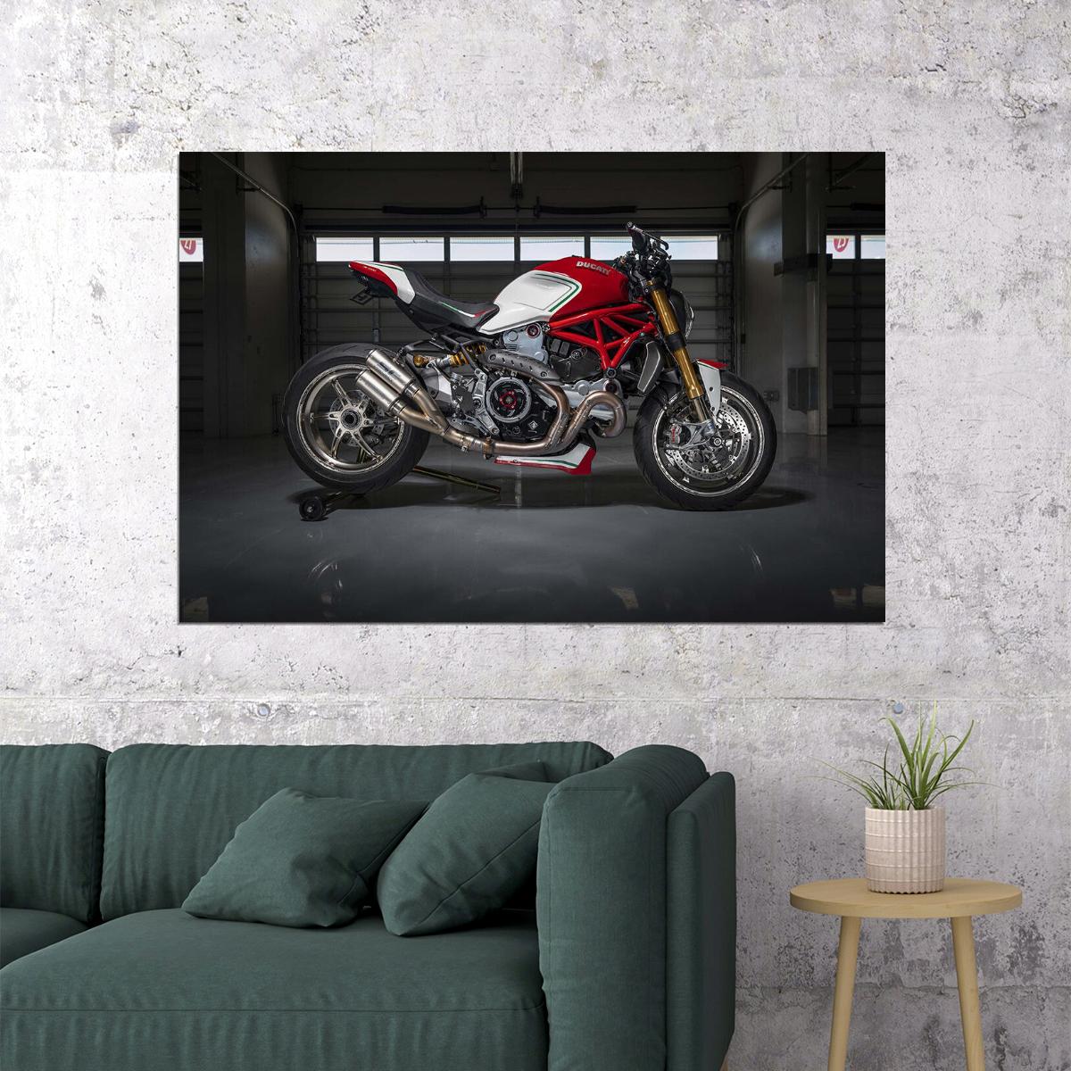 Ducati Monster 1200 Tricolore By Motovation Poster Wall Art Print Home Wall Decor - xonomax