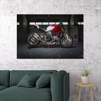 Ducati Monster 1200 Tricolore By Motovation Poster Wall Art Print Home Wall Decor - xonomax