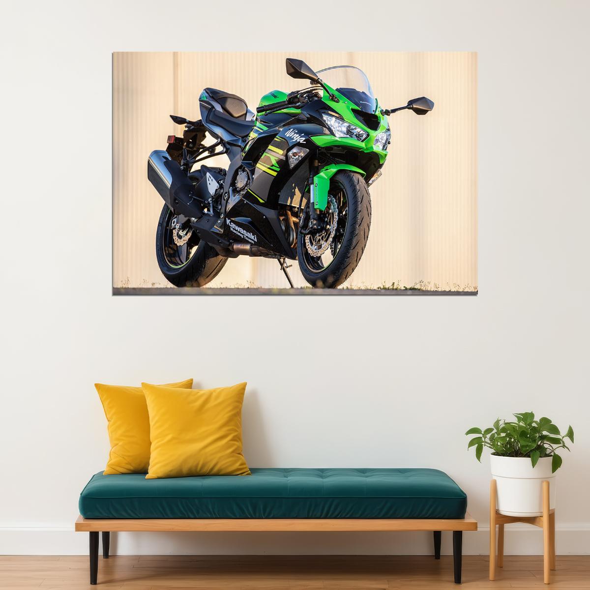 Kawasaki Ninja Zx 6r Design Motorcycle Drive Poster Wall Art Print Home Wall Decor - xonomax