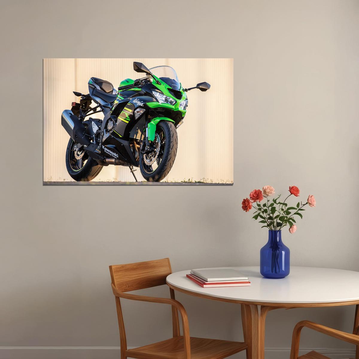 Kawasaki Ninja Zx 6r Design Motorcycle Drive Poster Wall Art Print Home Wall Decor - xonomax
