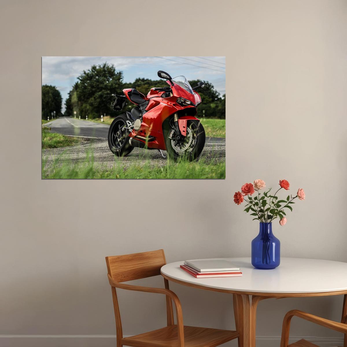 Ducati 1299 Panigale Motorcycle Design Sports Poster Wall Art Print Home Wall Decor - xonomax