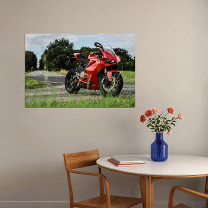Ducati 1299 Panigale Motorcycle Design Sports Poster Wall Art Print Home Wall Decor - xonomax