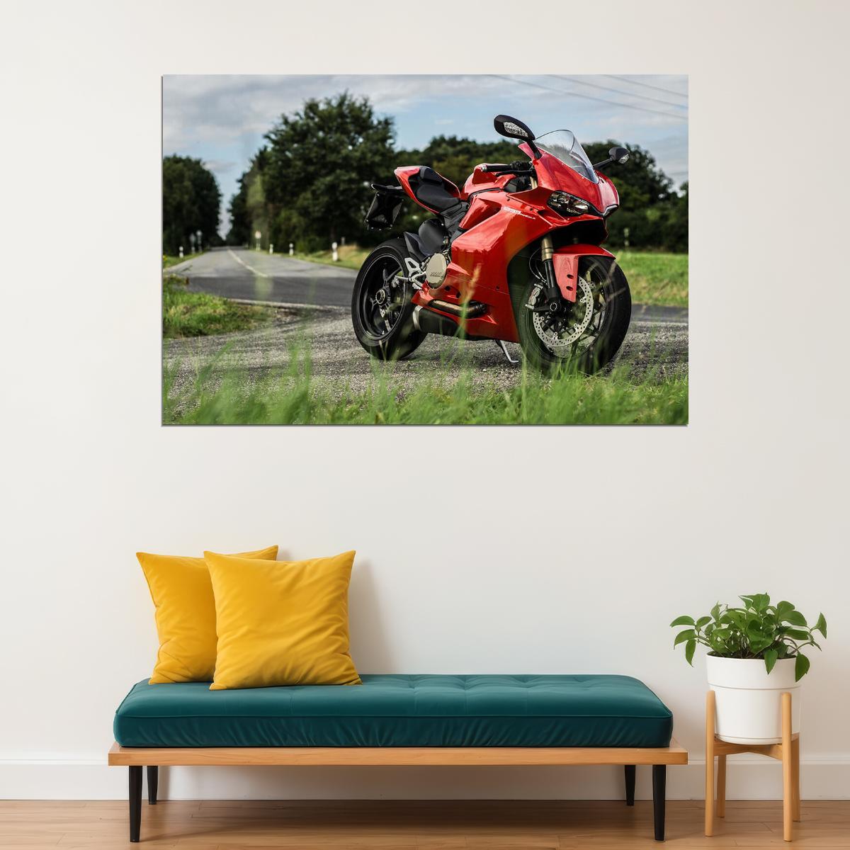 Ducati 1299 Panigale Motorcycle Design Sports Poster Wall Art Print Home Wall Decor - xonomax