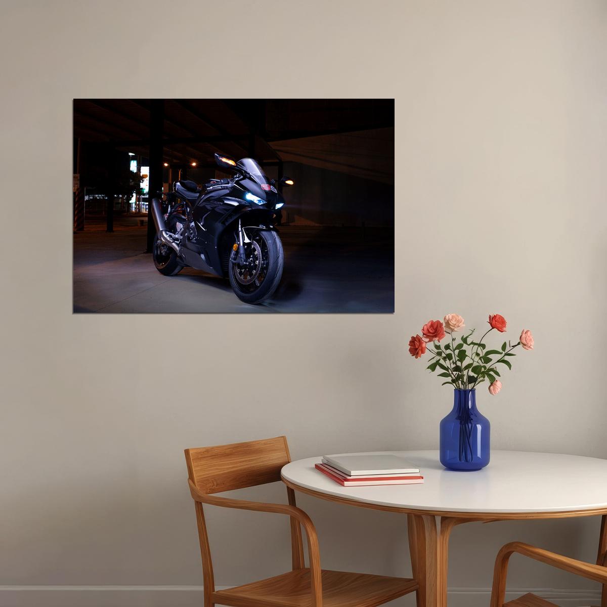 Black Honda Cbr600rr Black Motorcycle Speed Poster Wall Art Print Home Wall Decor - xonomax