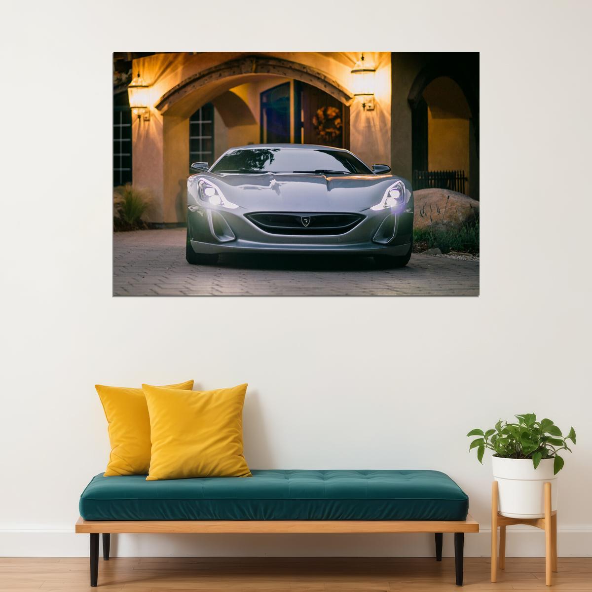 Rimac Concept One Racing Car Classic Car Poster Wall Art Print Home Wall Decor - xonomax