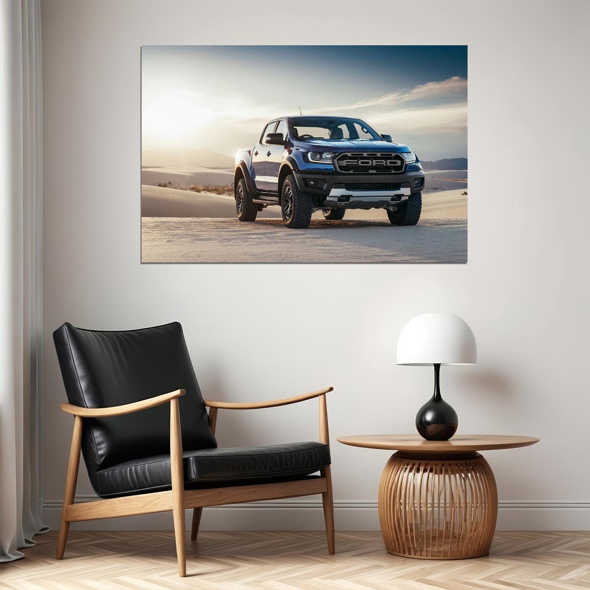 Ford Ranger Raptor Suv Luxury Car Off Road Poster Wall Art Print Home Wall Decor - xonomax