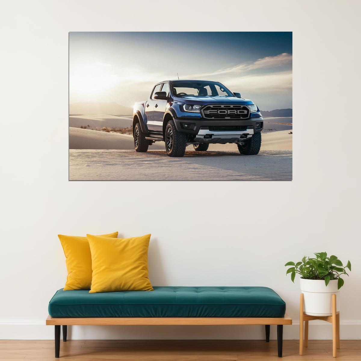 Ford Ranger Raptor Suv Luxury Car Off Road Poster Wall Art Print Home Wall Decor - xonomax