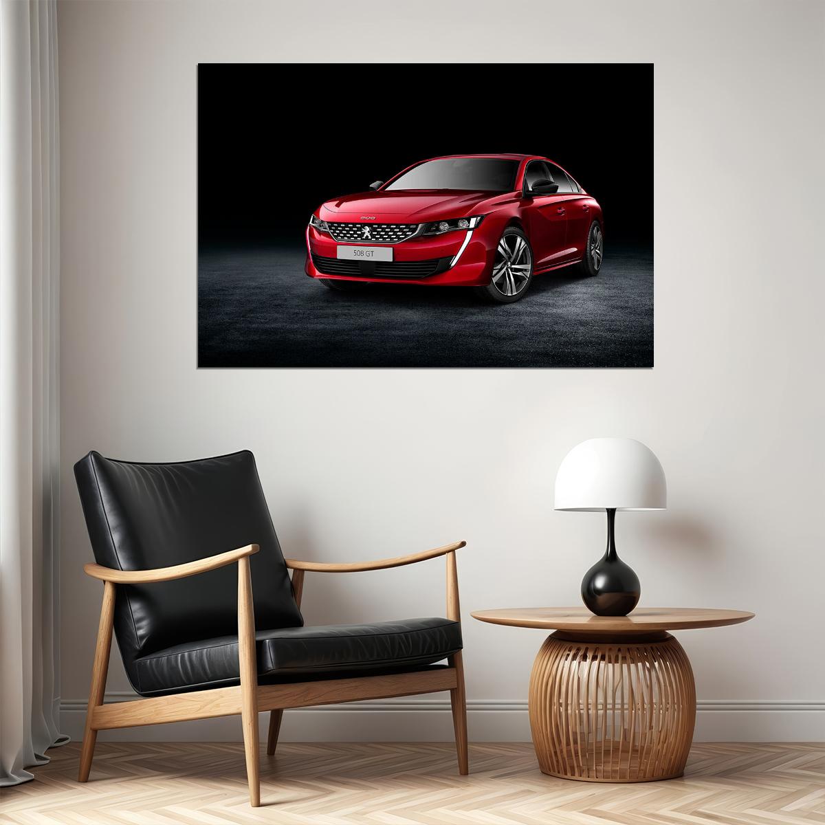 Peugeot 508 Gt Sports Car Luxury Car Design Poster Wall Art Print Home Wall Decor - xonomax