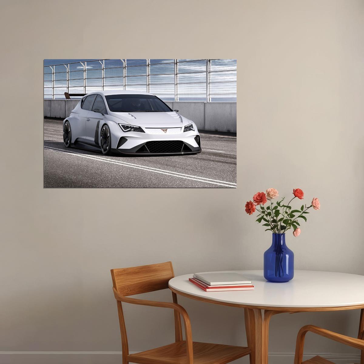 Cupra E Racer Sports Car Racing Car Auto Poster Wall Art Print Home Wall Decor - xonomax