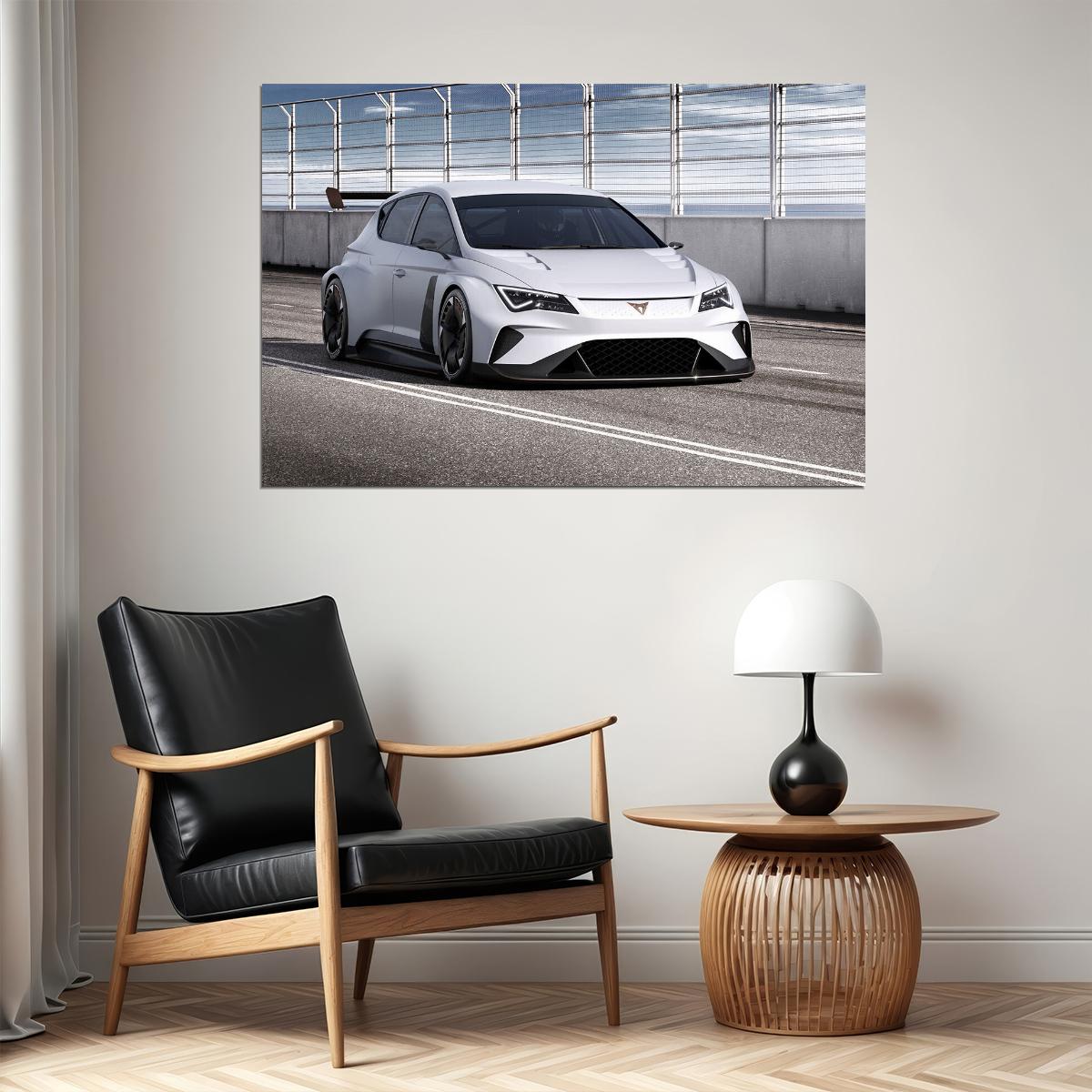 Cupra E Racer Sports Car Racing Car Auto Poster Wall Art Print Home Wall Decor - xonomax