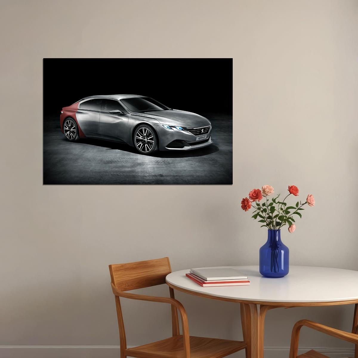 Peugeot Exalt Concept Sports Car Desing Car Poster Wall Art Print Home Wall Decor - xonomax