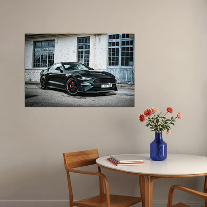 Ford Mustang Bullitt Classic Car Desing Car Poster Wall Art Print Home Wall Decor - xonomax