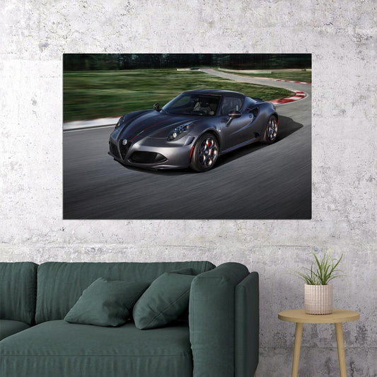 Alfa Romeo 4c Competizione Racing Car Desing Car Poster Wall Art Print Home Wall Decor - xonomax