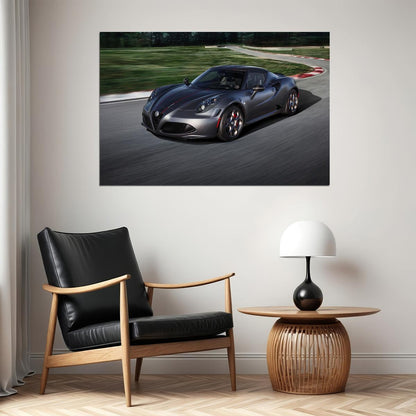 Alfa Romeo 4c Competizione Racing Car Desing Car Poster Wall Art Print Home Wall Decor - xonomax