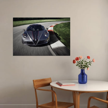 Alfa Romeo 4c Competizione Racing Car Auto Poster Wall Art Print Home Wall Decor - xonomax