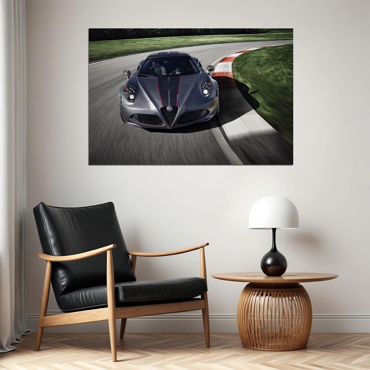 Alfa Romeo 4c Competizione Racing Car Auto Poster Wall Art Print Home Wall Decor - xonomax