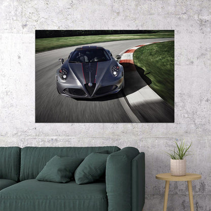 Alfa Romeo 4c Competizione Racing Car Auto Poster Wall Art Print Home Wall Decor - xonomax