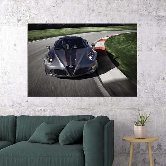 Alfa Romeo 4c Competizione Racing Car Auto Poster Wall Art Print Home Wall Decor - xonomax