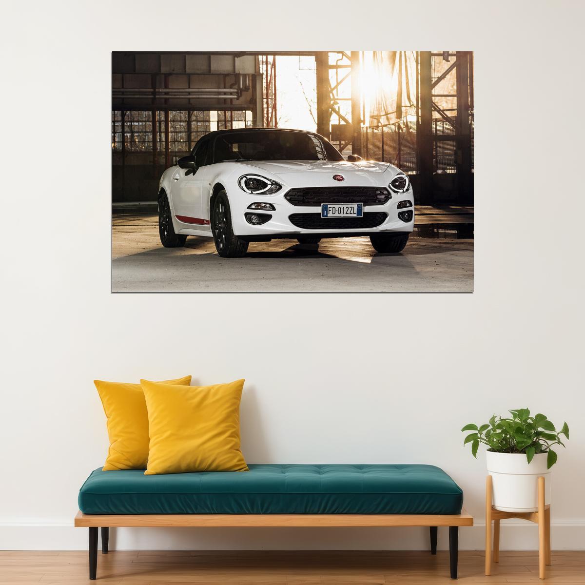 Fiat 124 Spider S Design Sports Car Auto Poster Wall Art Print Home Wall Decor - xonomax