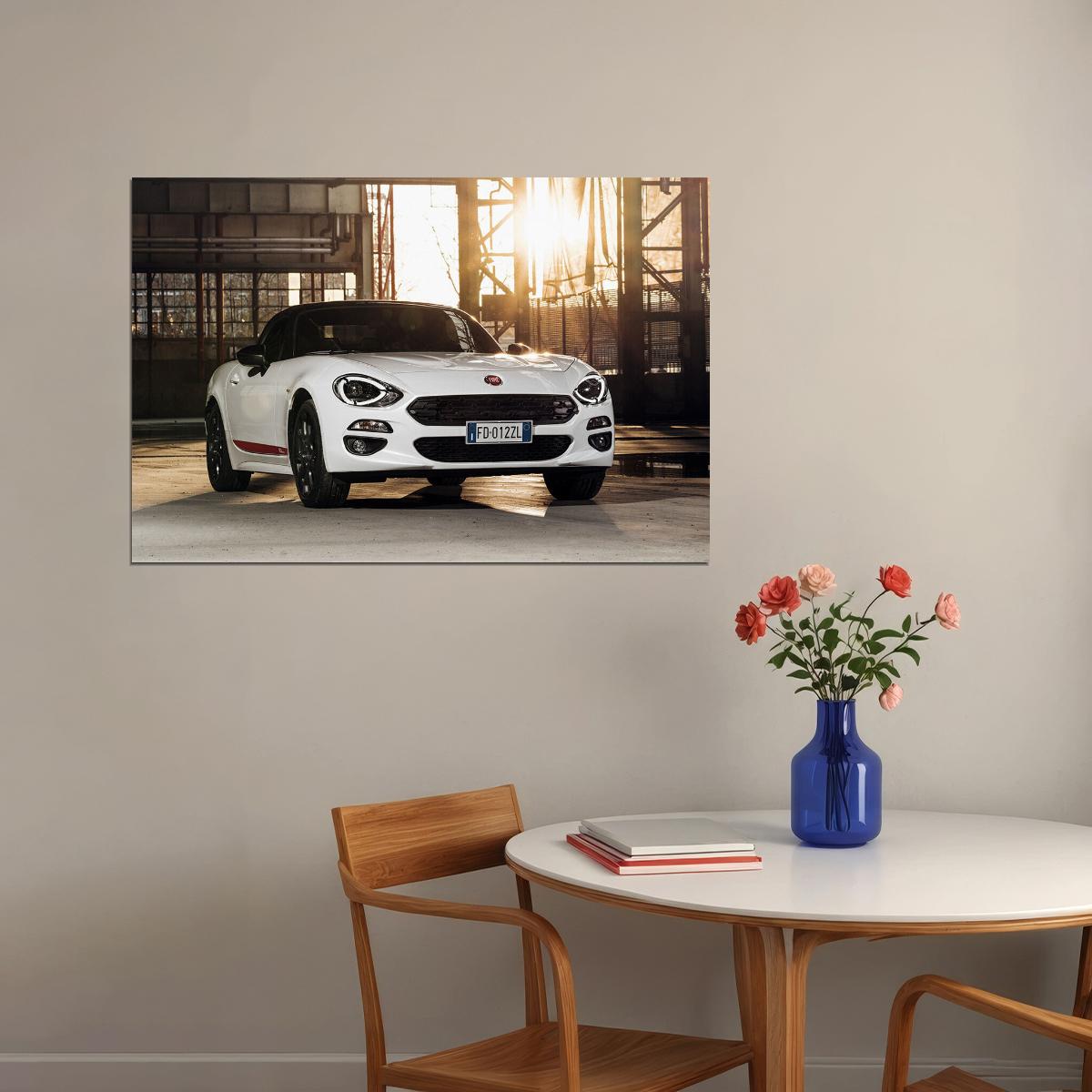 Fiat 124 Spider S Design Sports Car Auto Poster Wall Art Print Home Wall Decor - xonomax