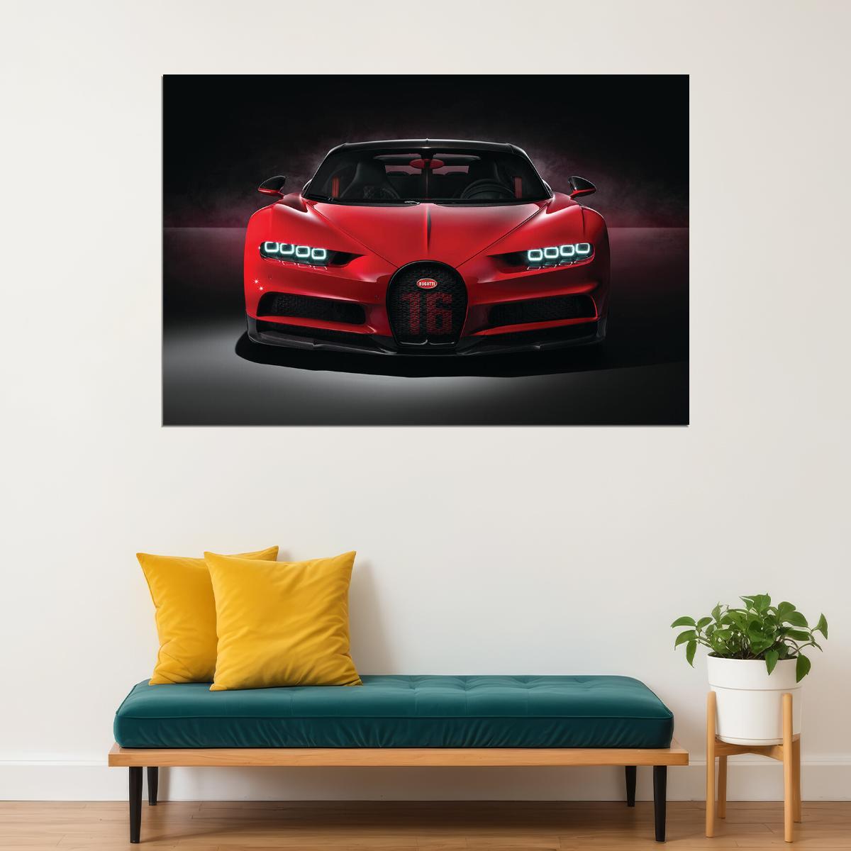 Bugatti Chiron Sport Car Luxury Car Auto Poster Wall Art Print Home Wall Decor - xonomax