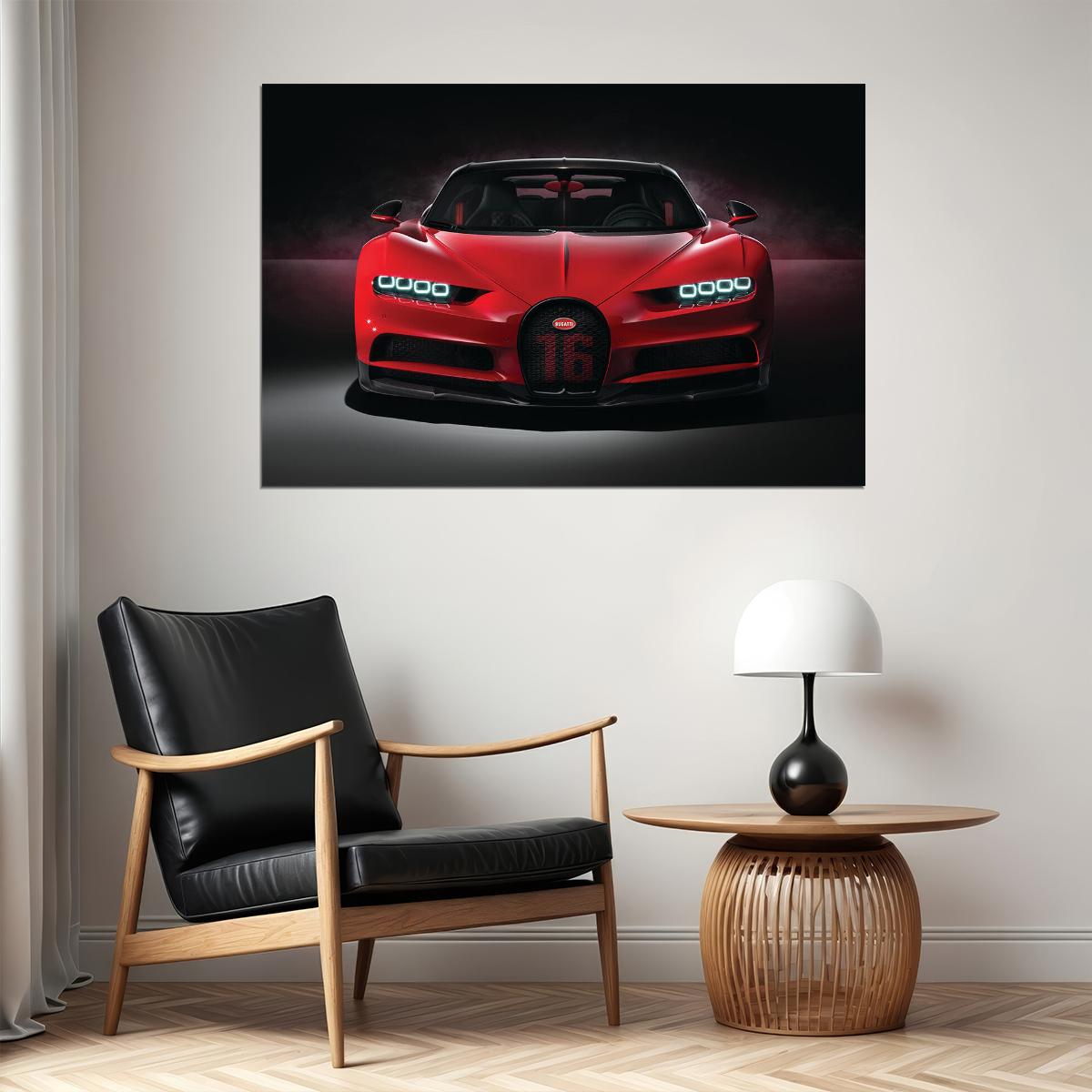 Bugatti Chiron Sport Car Luxury Car Auto Poster Wall Art Print Home Wall Decor - xonomax