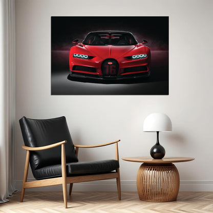 Bugatti Chiron Sport Car Luxury Car Auto Poster Wall Art Print Home Wall Decor - xonomax