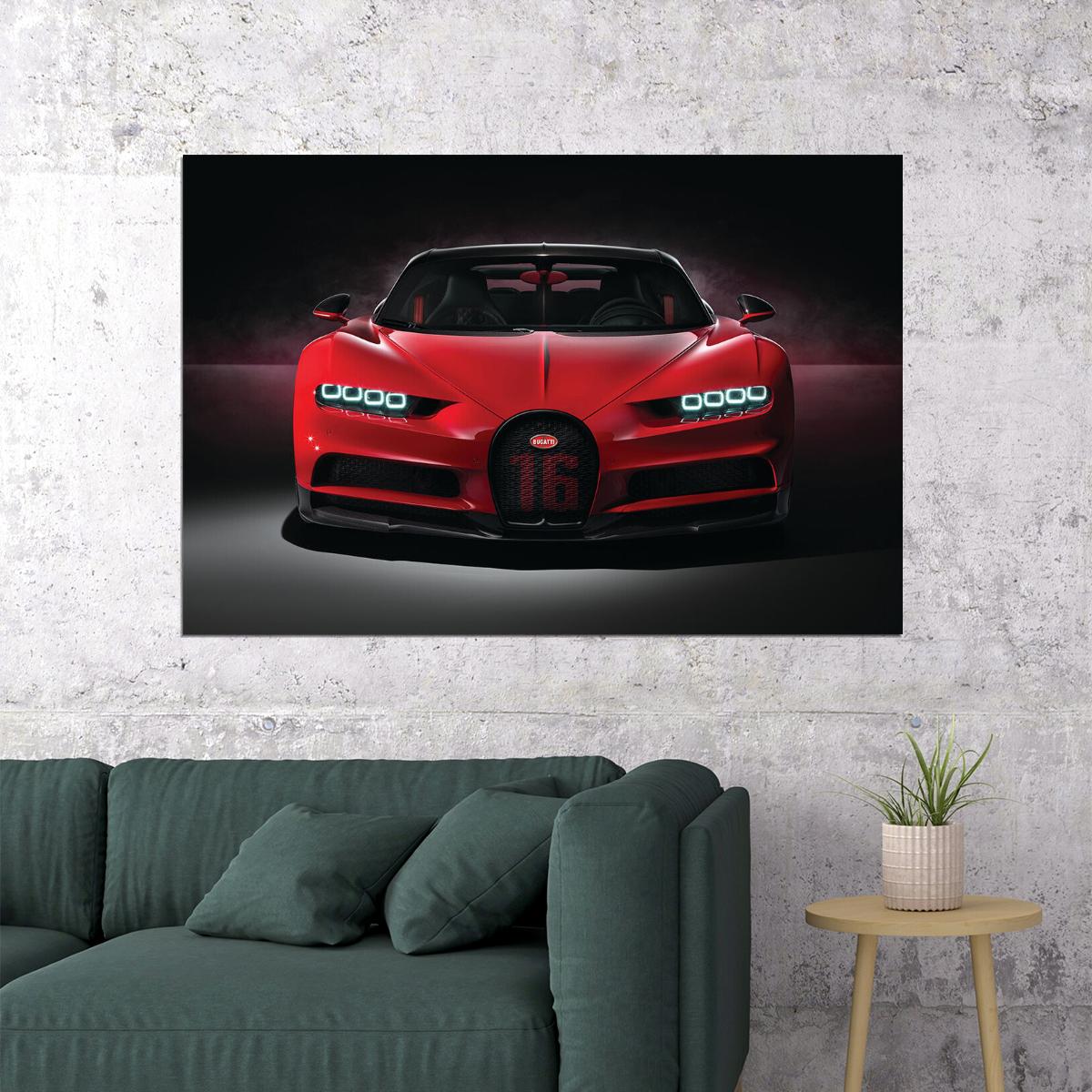 Bugatti Chiron Sport Car Luxury Car Auto Poster Wall Art Print Home Wall Decor - xonomax
