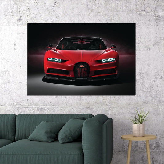 Bugatti Chiron Sport Car Luxury Car Auto Poster Wall Art Print Home Wall Decor - xonomax