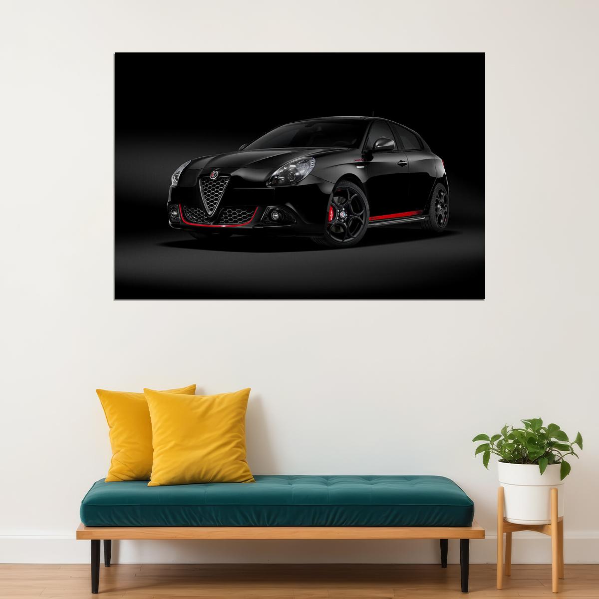 Alfa Romeo Giulietta Veloce Sports Car Auto Poster Wall Art Print Home Wall Decor - xonomax