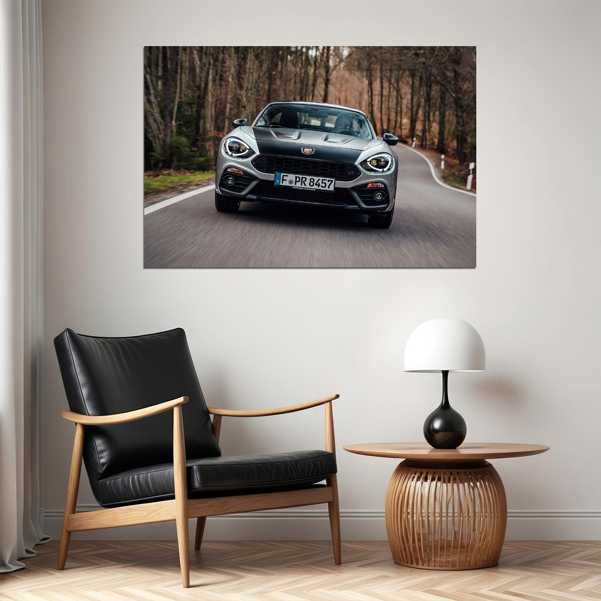 Abarth 124 Gt Sports Car Classic Car Vehicle Poster Wall Art Print Home Wall Decor - xonomax