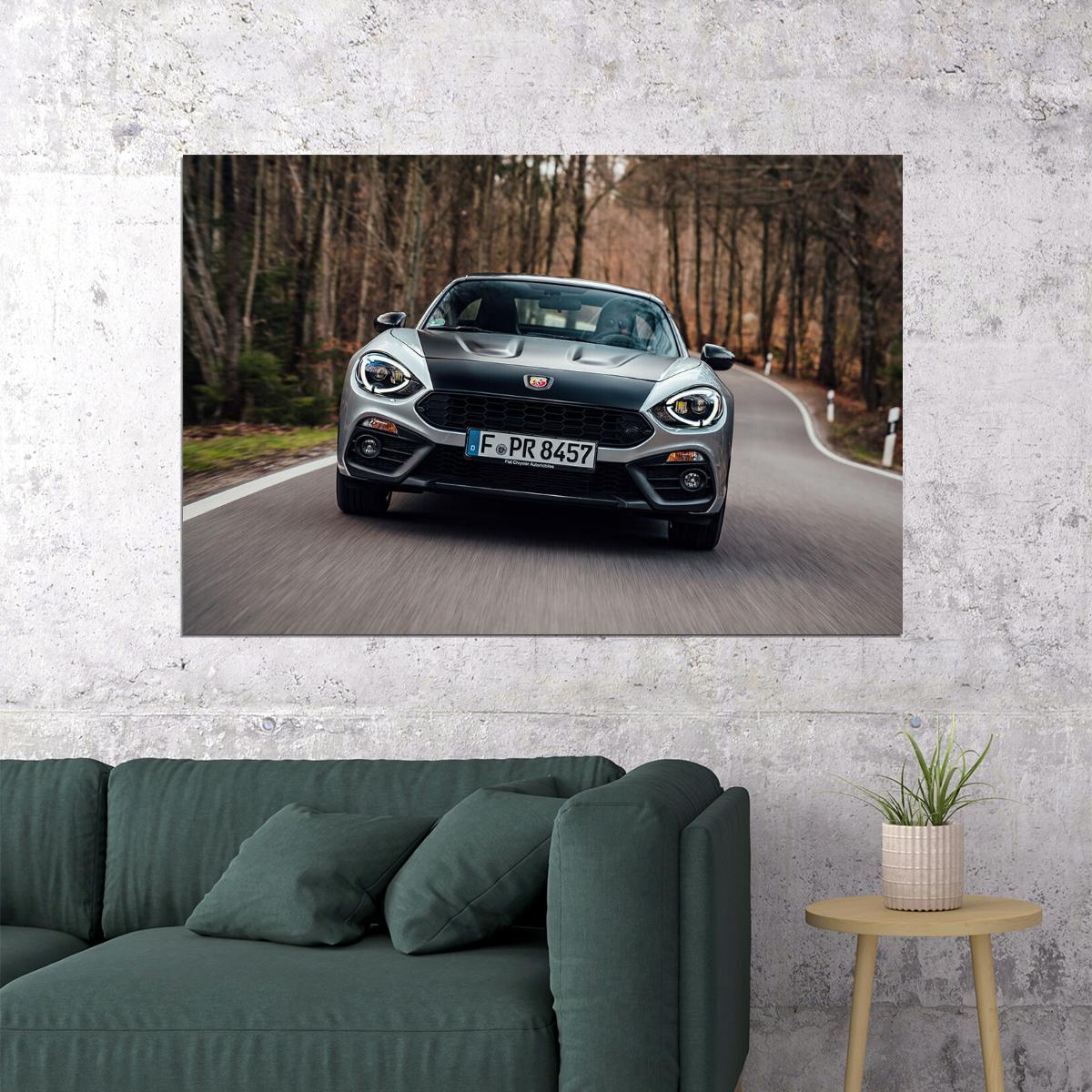 Abarth 124 Gt Sports Car Classic Car Vehicle Poster Wall Art Print Home Wall Decor - xonomax