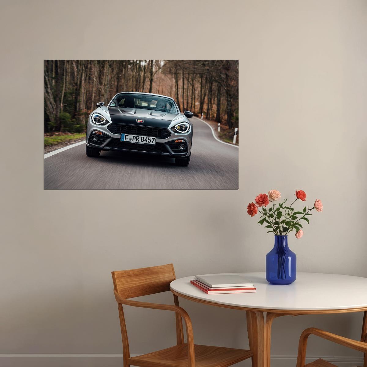 Abarth 124 Gt Sports Car Classic Car Vehicle Poster Wall Art Print Home Wall Decor - xonomax