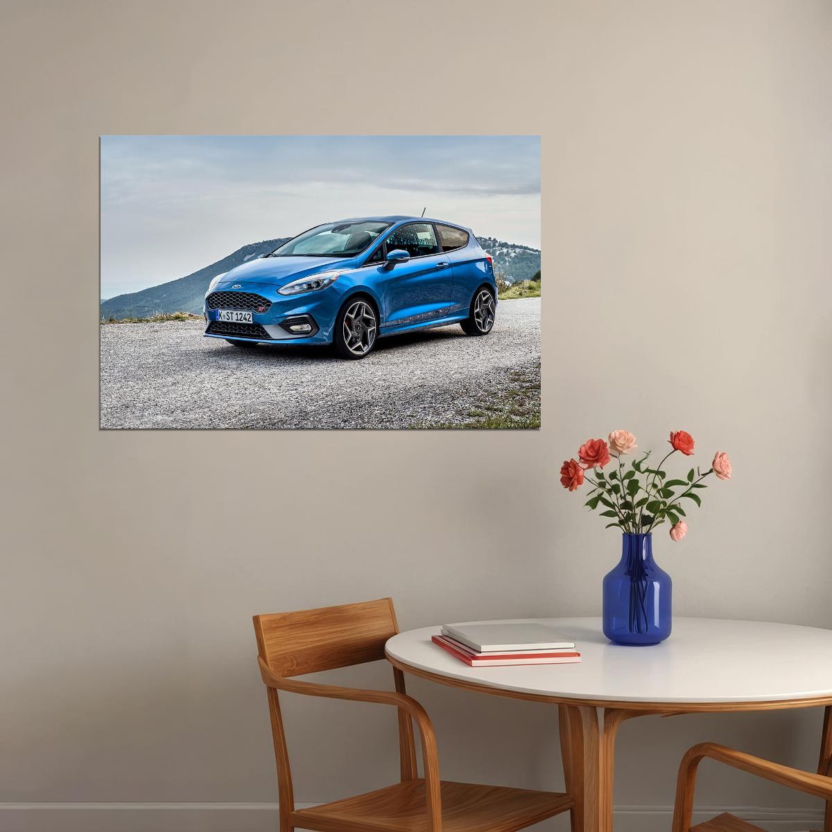 Ford Fiesta St 3 Door Sports Car Automotive Poster Wall Art Print Home Wall Decor - xonomax