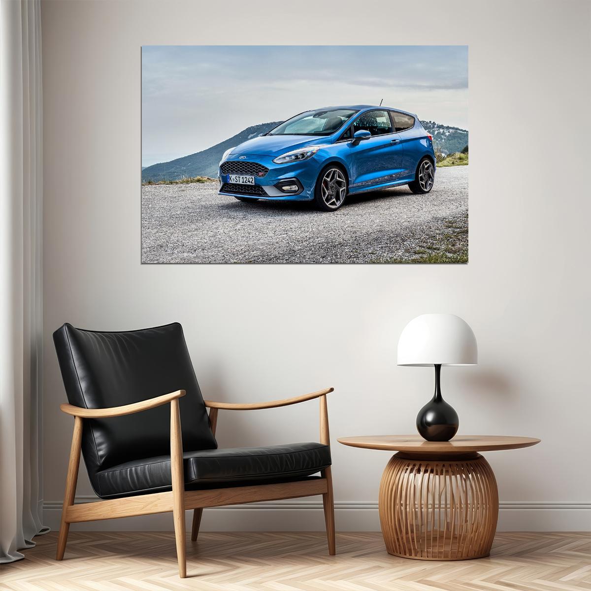 Ford Fiesta St 3 Door Sports Car Automotive Poster Wall Art Print Home Wall Decor - xonomax