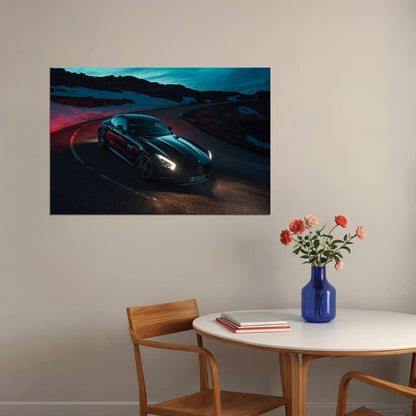 Mercedes Amg Gt C Classic Car Luxury Car Poster Wall Art Print Home Wall Decor - xonomax