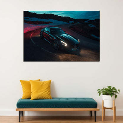 Mercedes Amg Gt C Classic Car Luxury Car Poster Wall Art Print Home Wall Decor - xonomax
