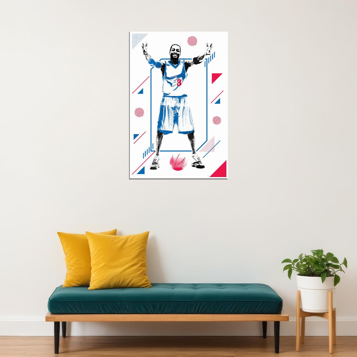 Allen Iverson Ai American Basketball Player Poster Wall Art Print Home Wall Decor - xonomax