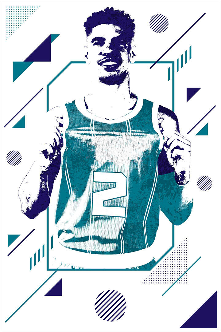Lamelo Ball Charlotte Basketball Player Poster Wall Art Print Home Wall Decor - xonomax