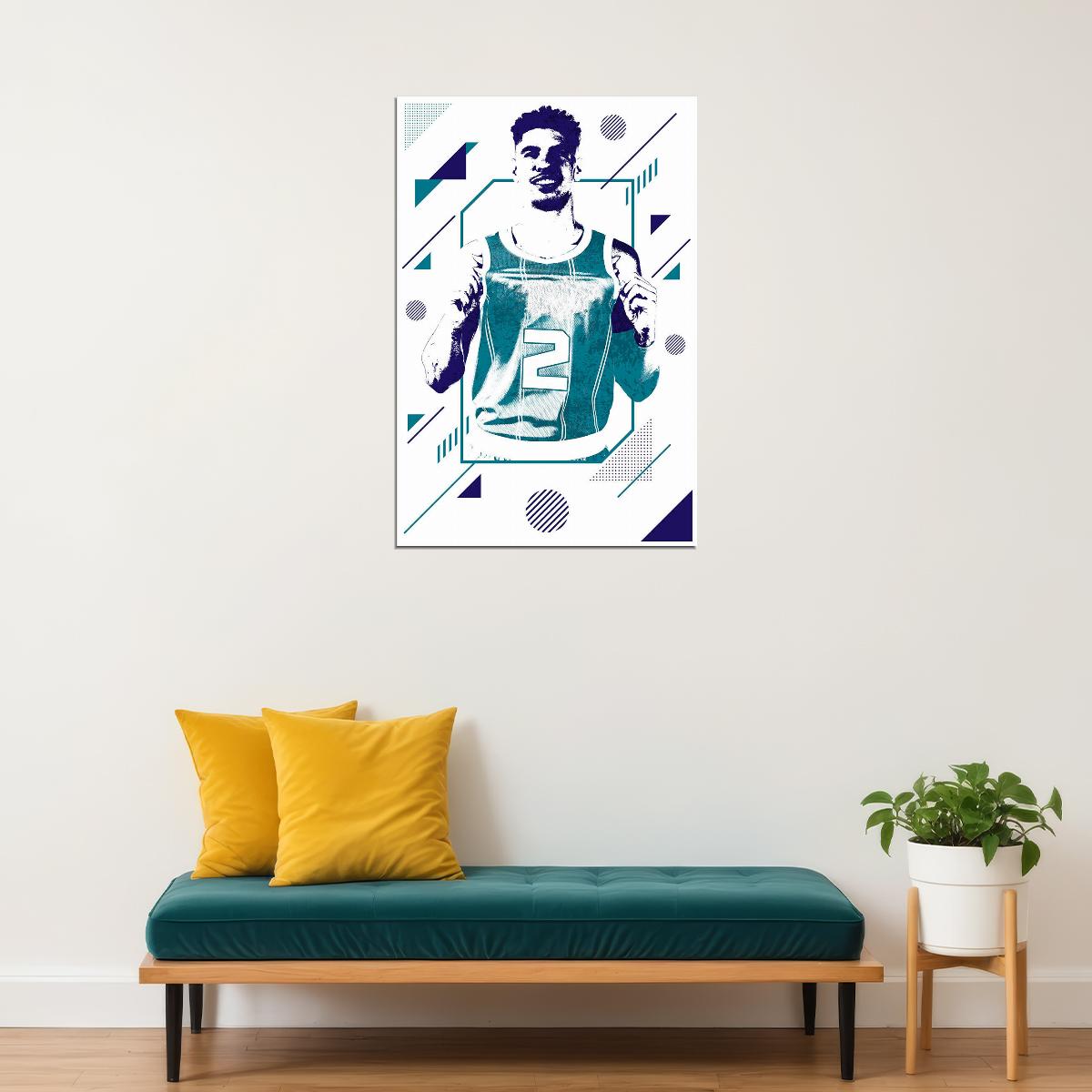 Lamelo Ball Charlotte Basketball Player Poster Wall Art Print Home Wall Decor - xonomax
