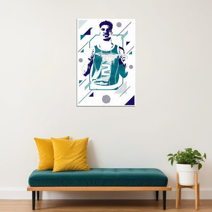 Lamelo Ball Charlotte Basketball Player Poster Wall Art Print Home Wall Decor - xonomax