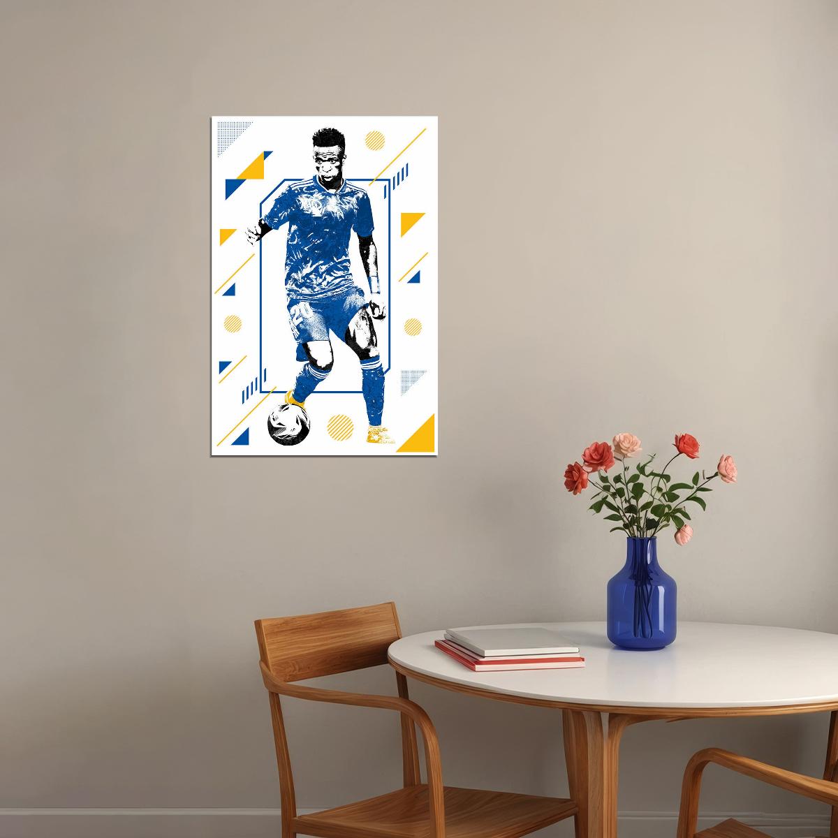 Vinicius Junior Brazil Football Soccer Player Poster Wall Art Print Home Wall Decor - xonomax