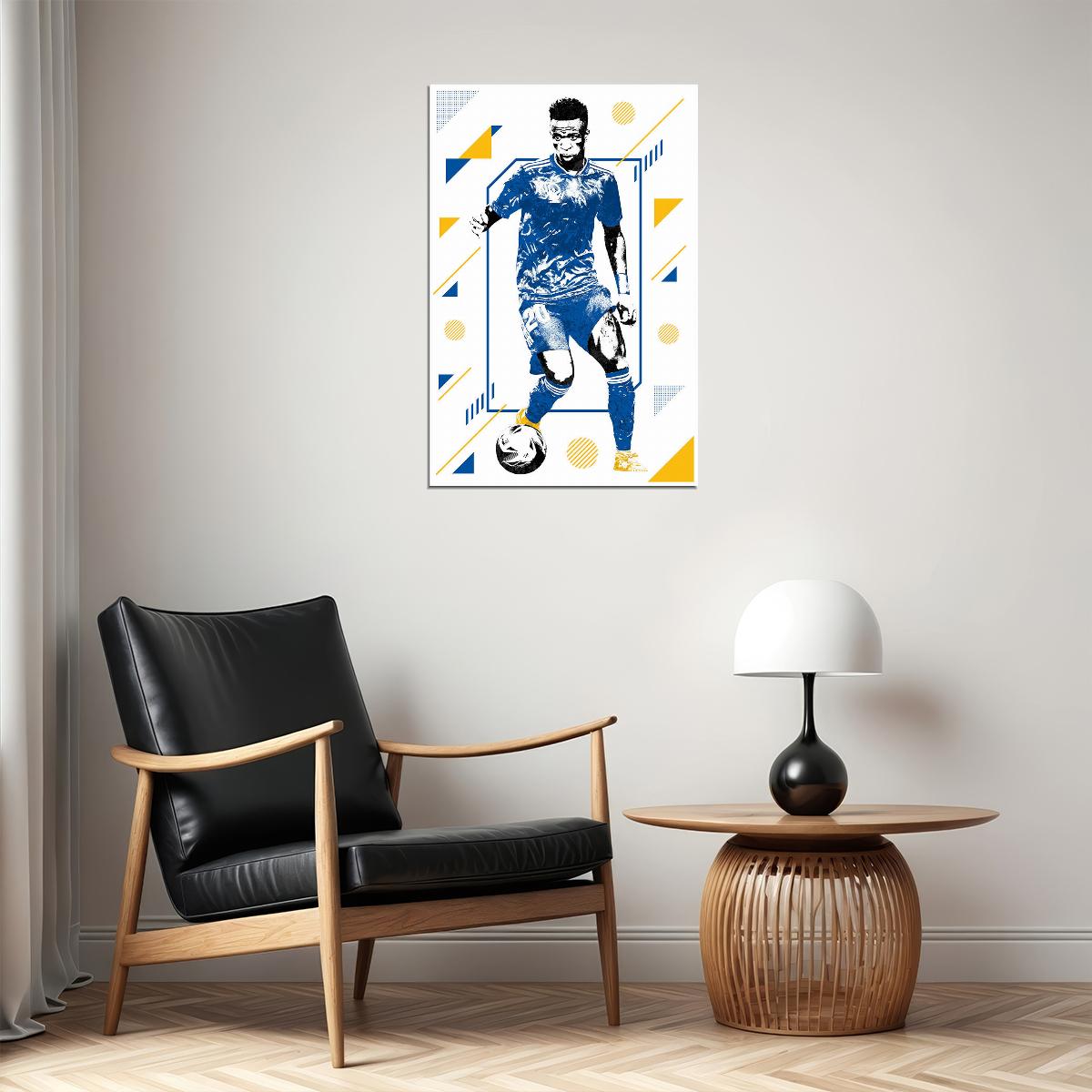 Vinicius Junior Brazil Football Soccer Player Poster Wall Art Print Home Wall Decor - xonomax