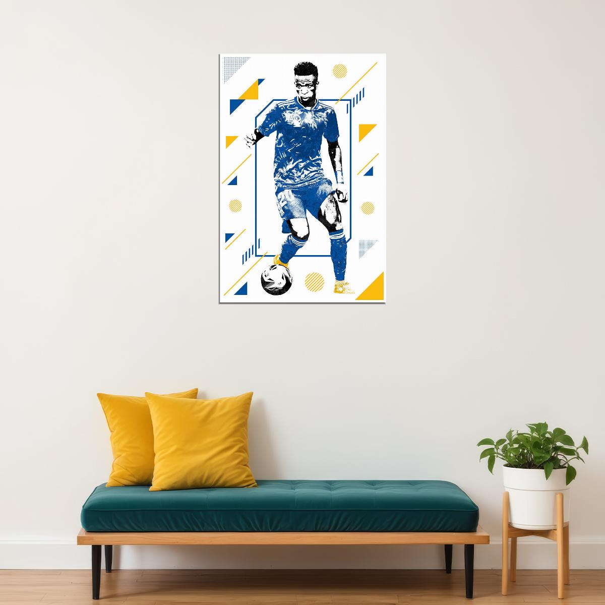 Vinicius Junior Brazil Football Soccer Player Poster Wall Art Print Home Wall Decor - xonomax